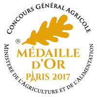 Médaille d'or Concours général agricole de Paris 2017